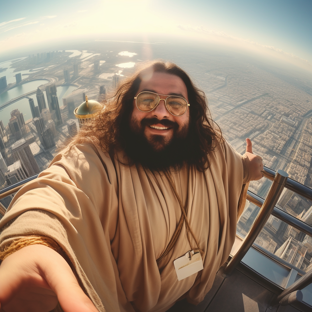 Fat Jesus Selfie Dubai