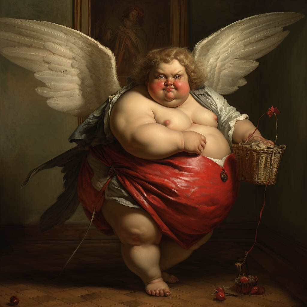 Chunky Cupid with love arrows