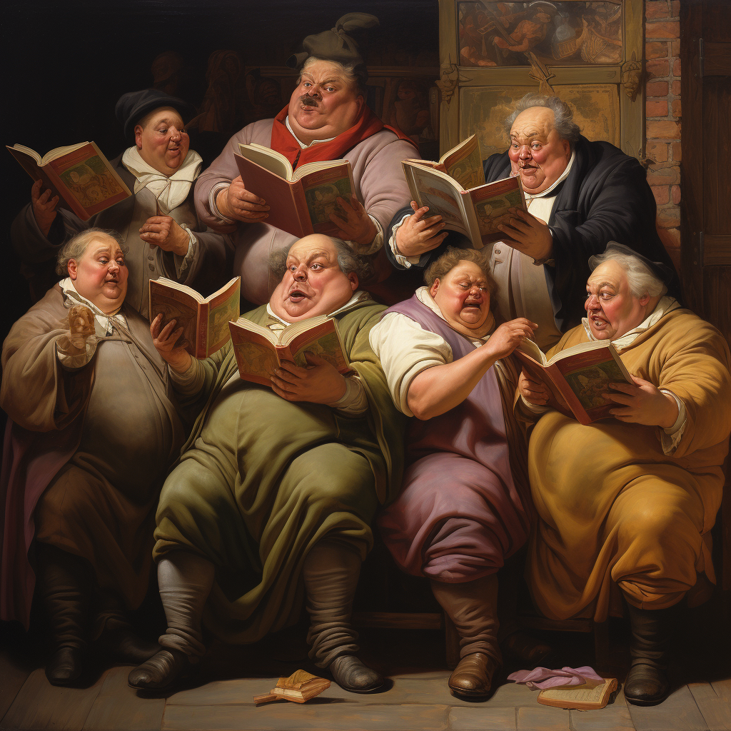 Group of scholars reading books