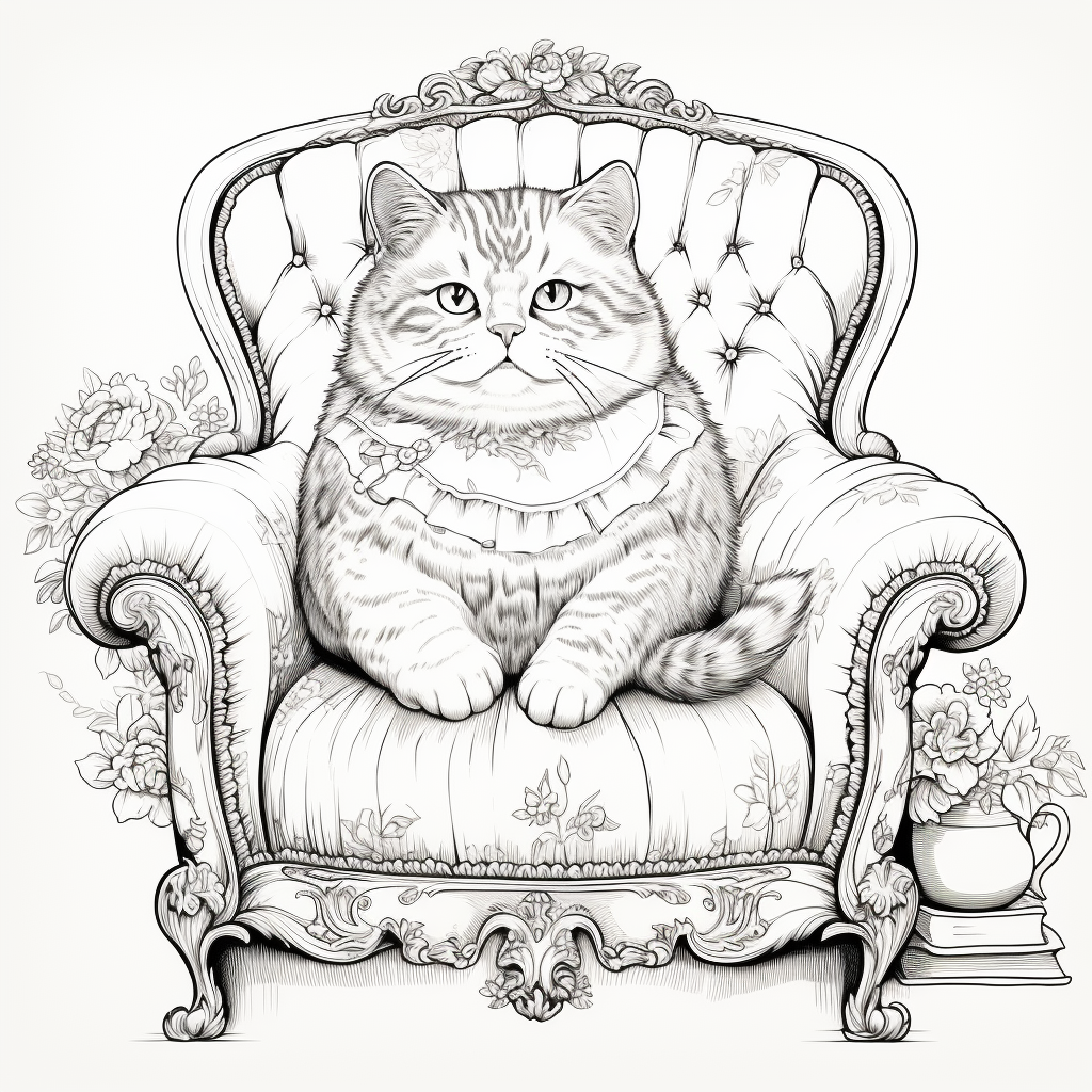 Cute fat tabby cat in armchair