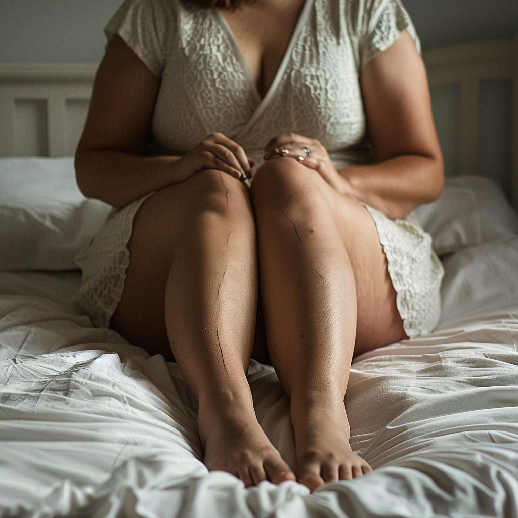 Woman with spider veins on legs