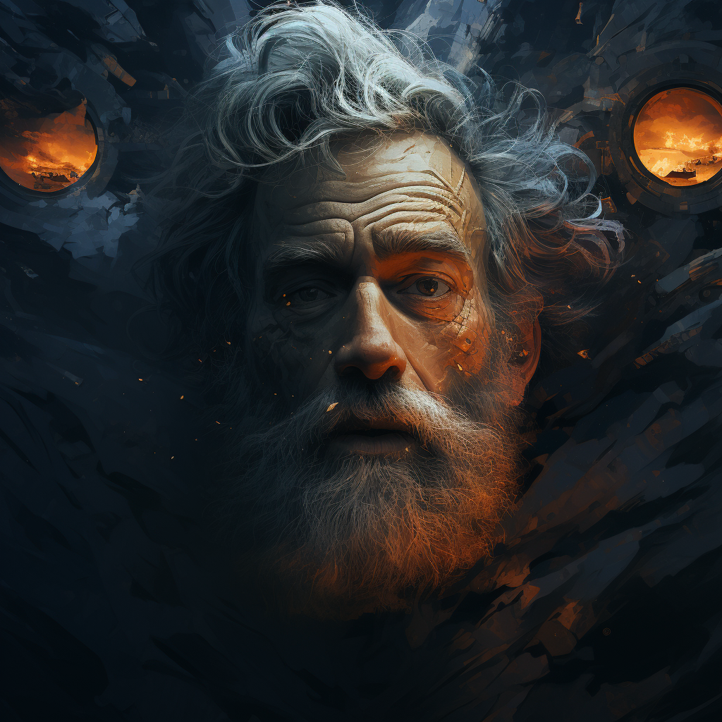 Father Time's face in a cinematic style