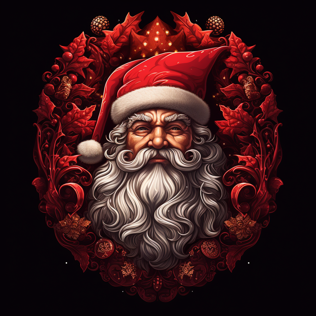 Detailed Father Xmas Logo Design