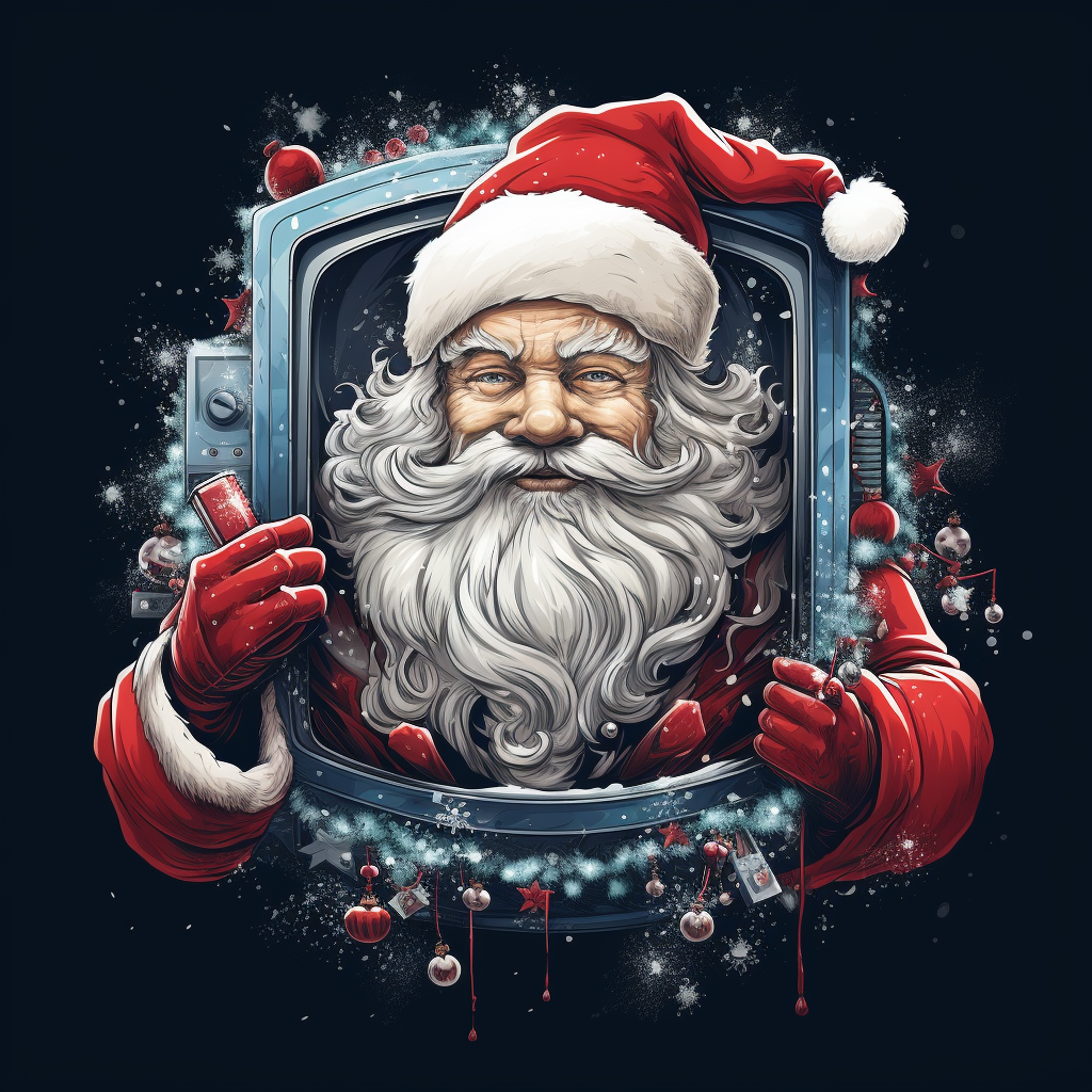 Festive Father Xmas logo with television