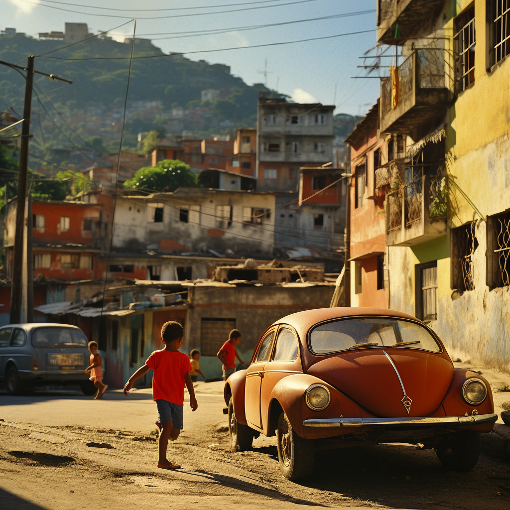 Kids playing soccer in Brazil