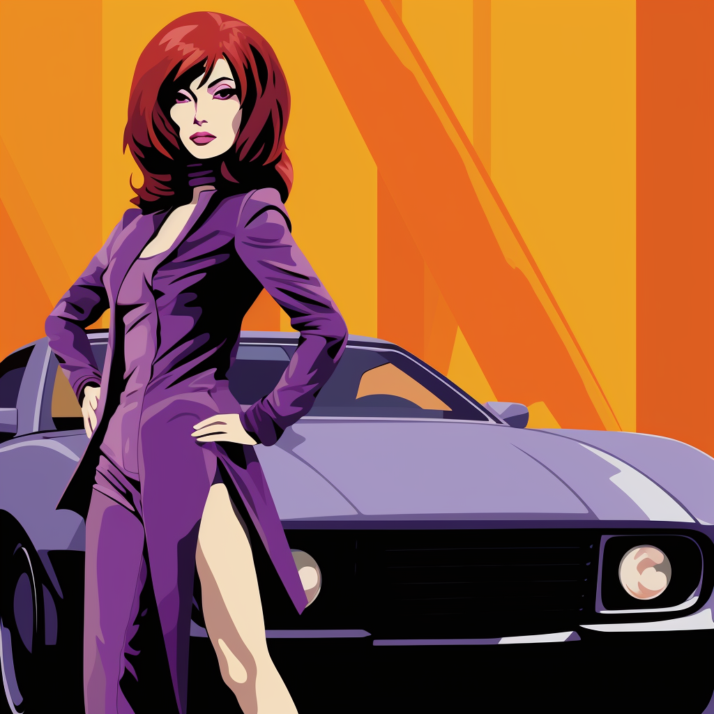 Faye Valentine with Datsun Z Car  ?