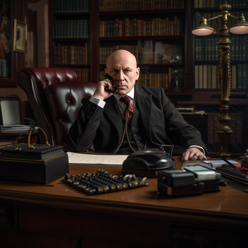 Fearful General Manager at Office Desk