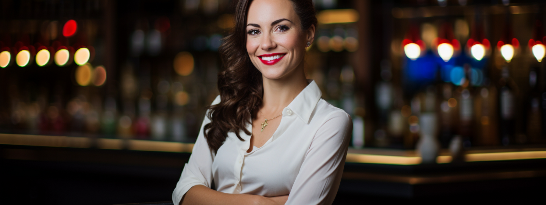 Female bartender shaking cocktail shaker