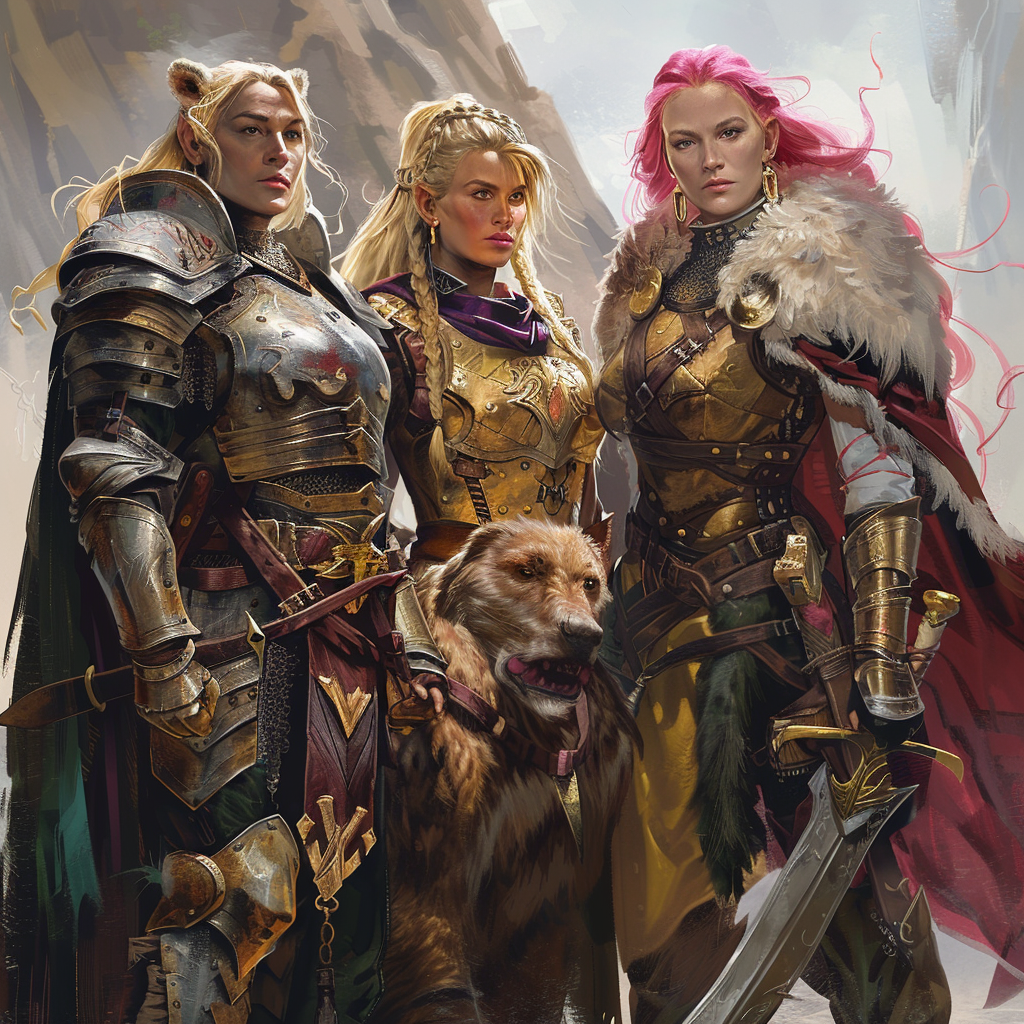 Blonde Paladin and Pink Hair Elf