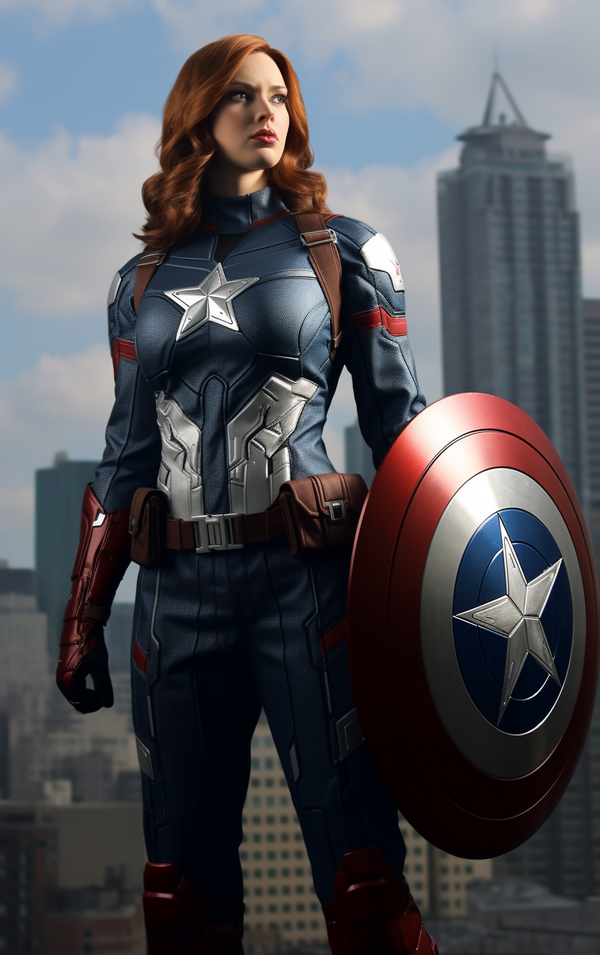 Female Captain America preserving American spirit