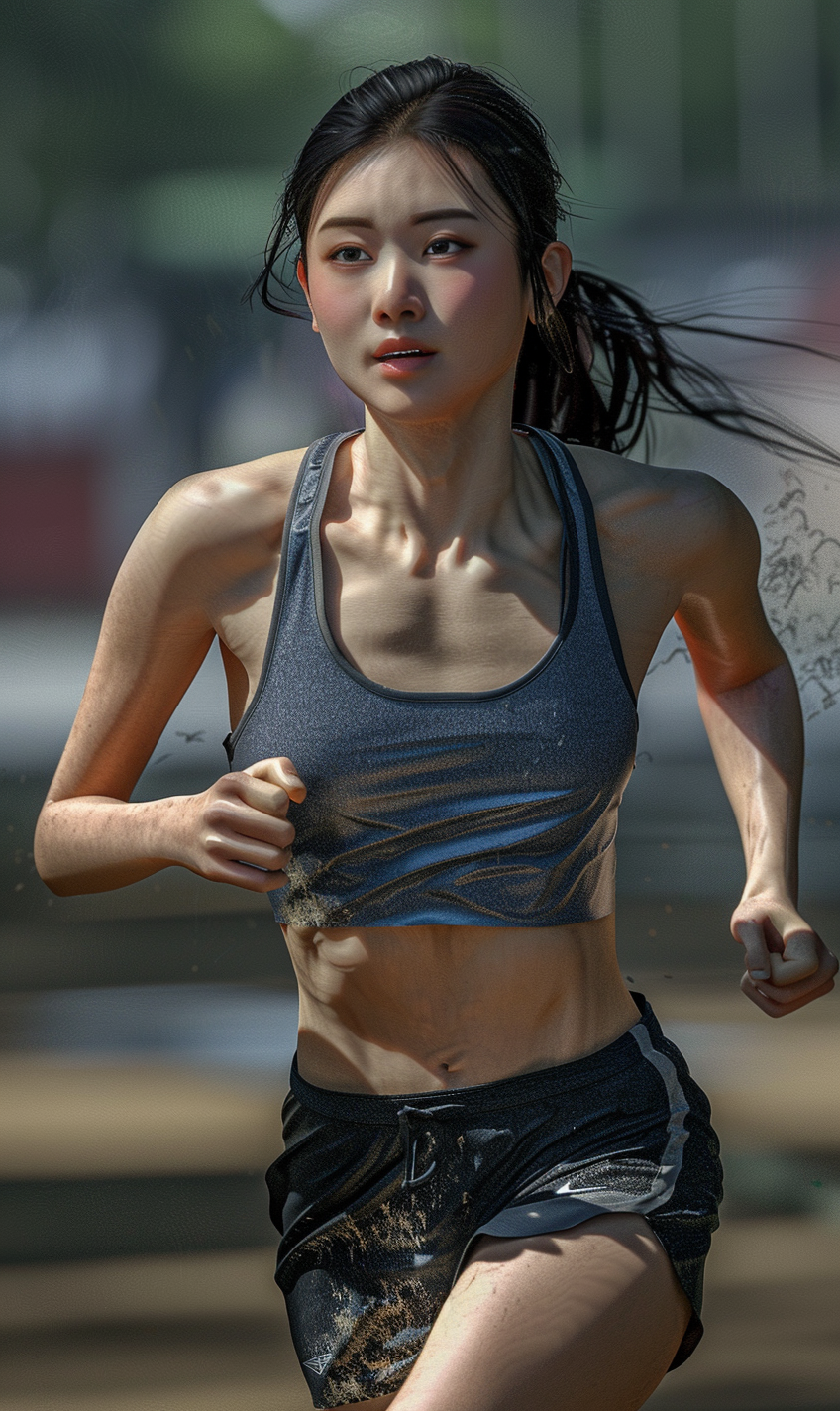 Female Chinese Runner Realistic Image