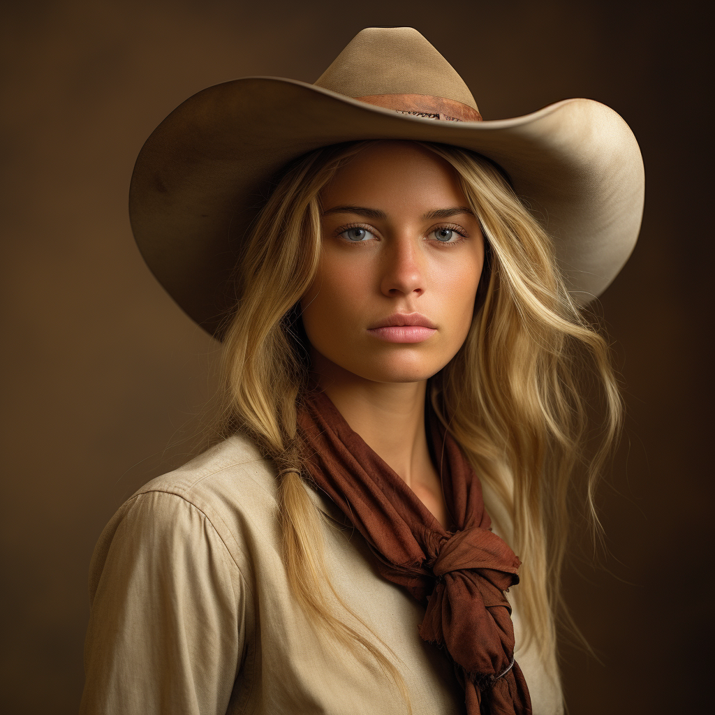 Female Cowboy with Blonde Hair