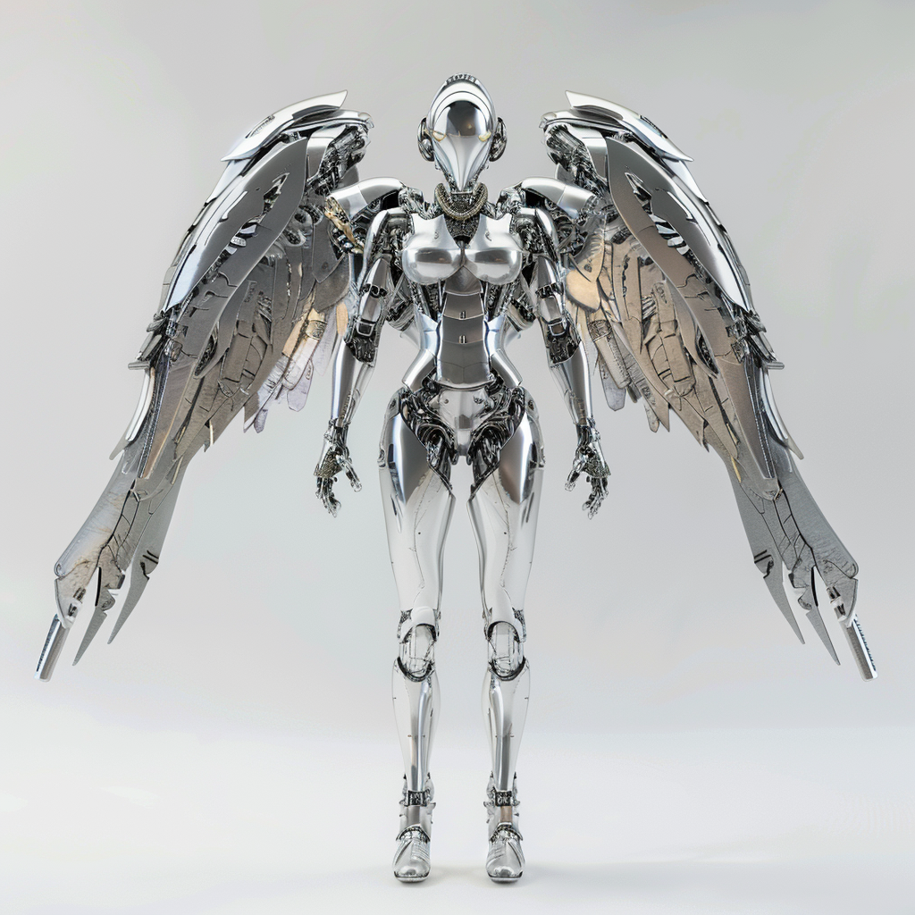 Female Cyborg Angel Wings