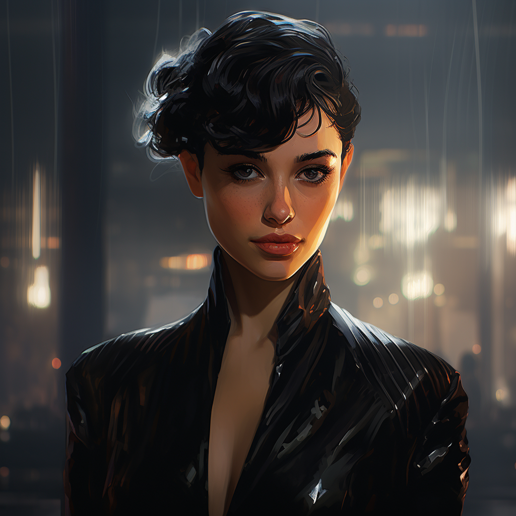 Female bladerunner with dark hair