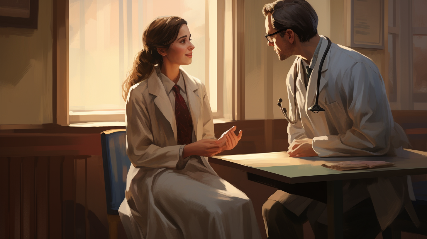 Smiling female doctor talking to patient at John Hopkins