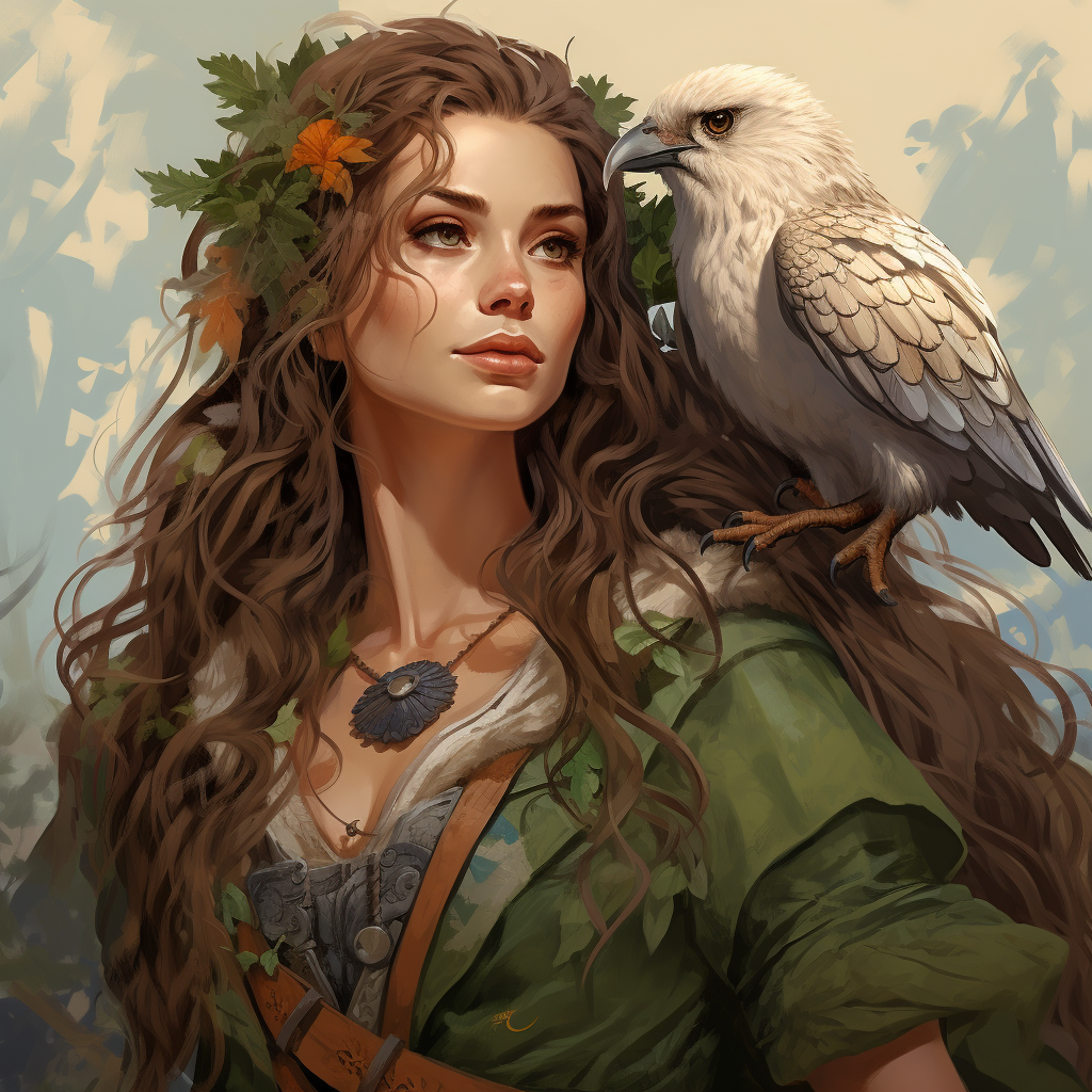 Female Druid portrait from Dungeons & Dragons