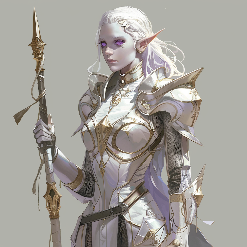 Female Elf Cleric in Fantasy Artstyle