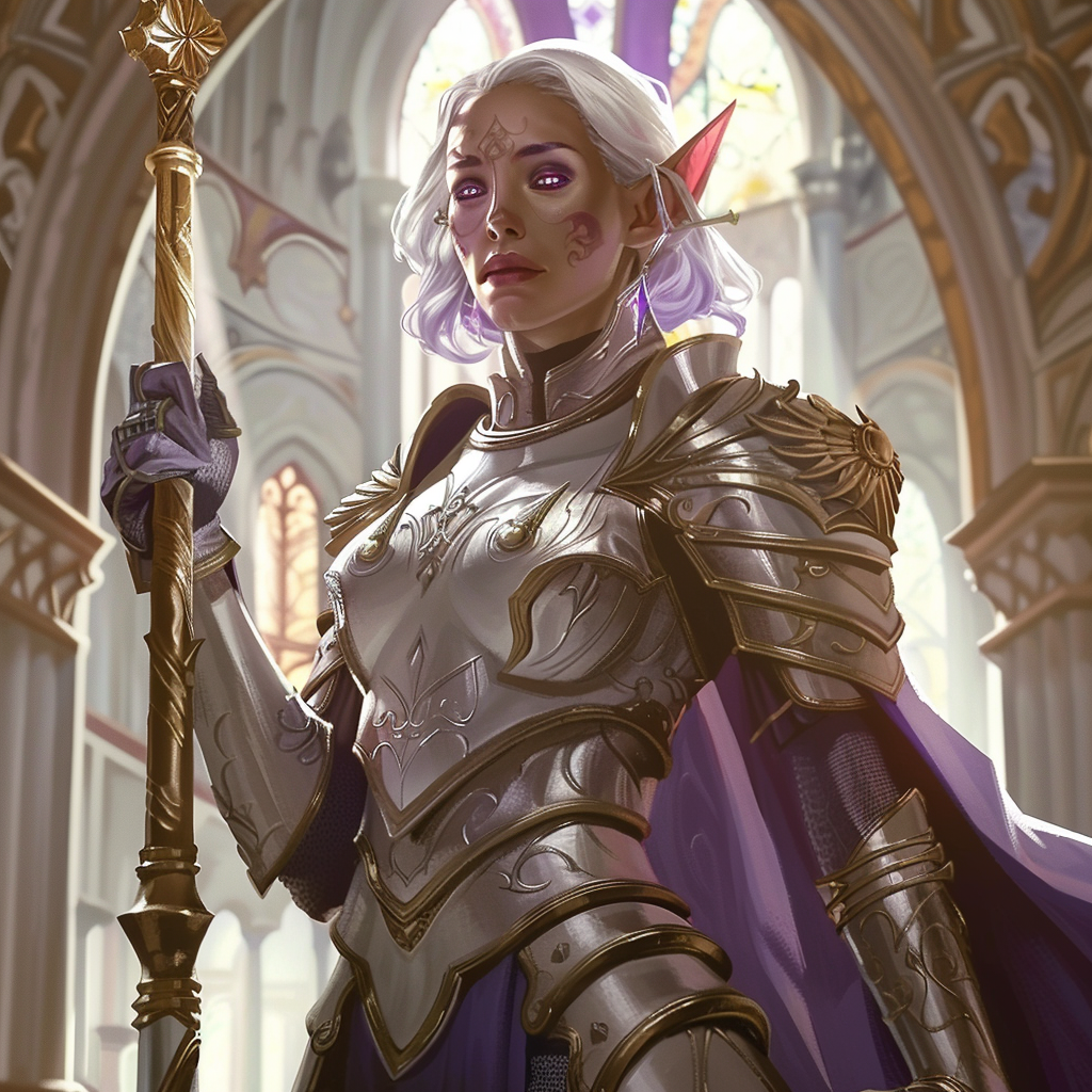 Female Elf Cleric in DND Artstyle