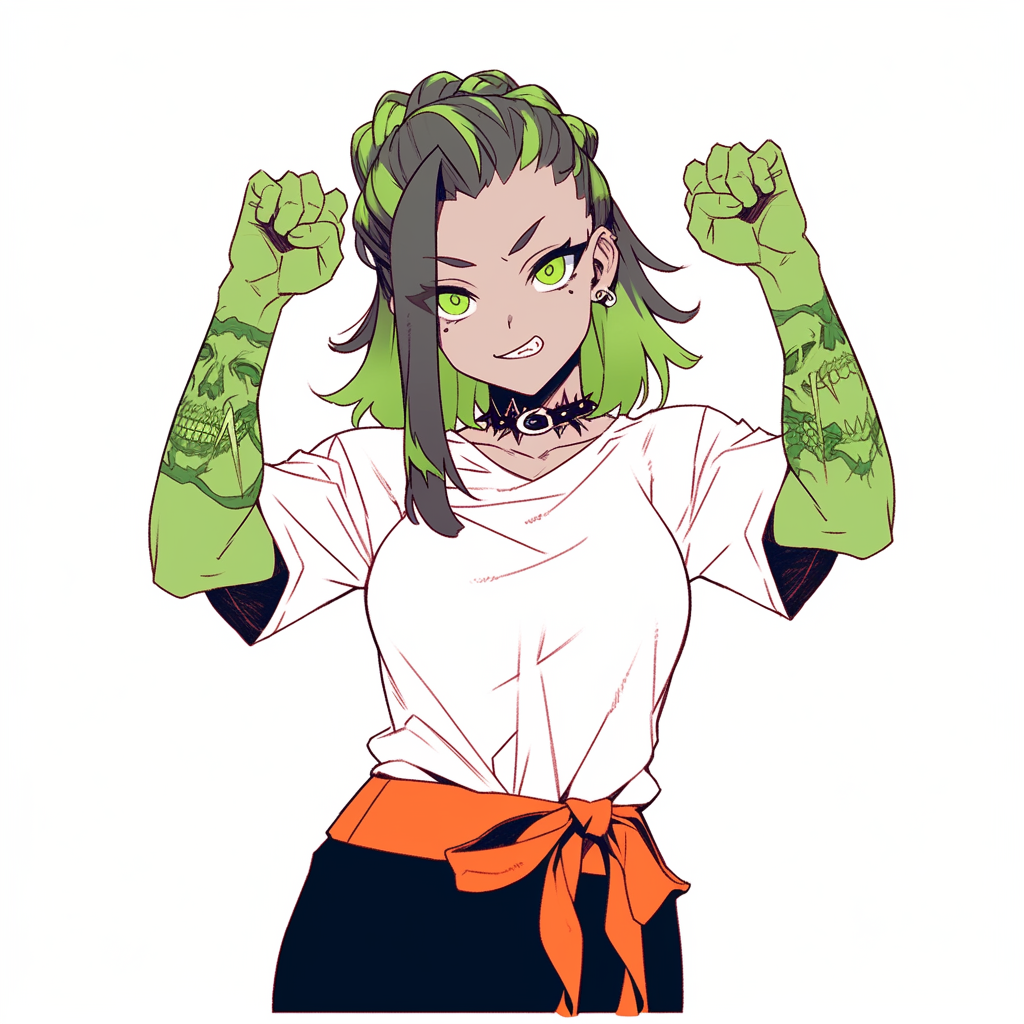 Cool female Frankenstein cartoon illustration