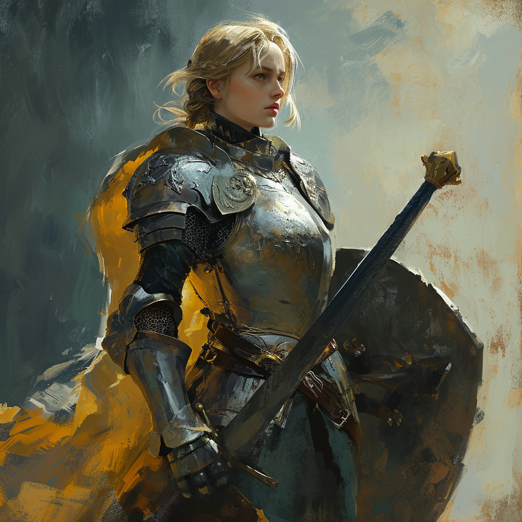 Female Knight with Longsword and Shield