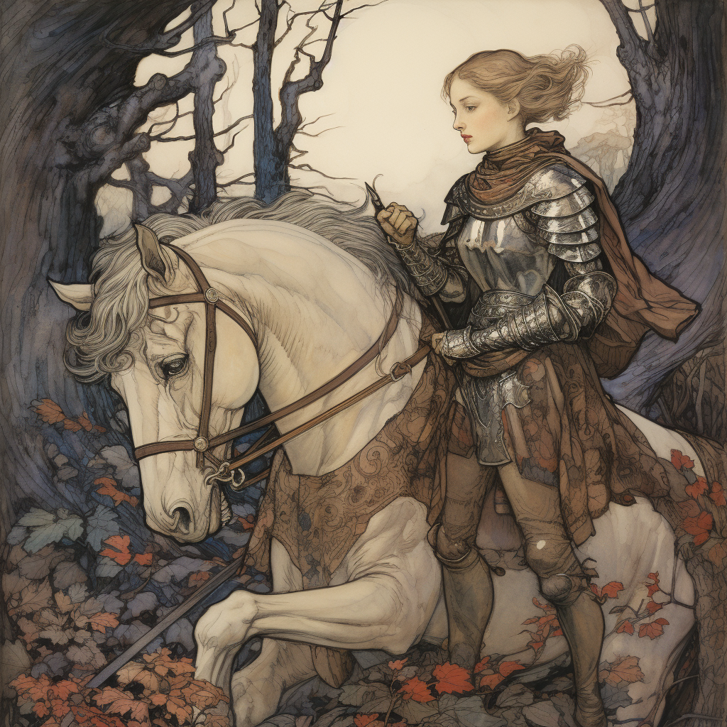 Female Knight embarking on a Quest