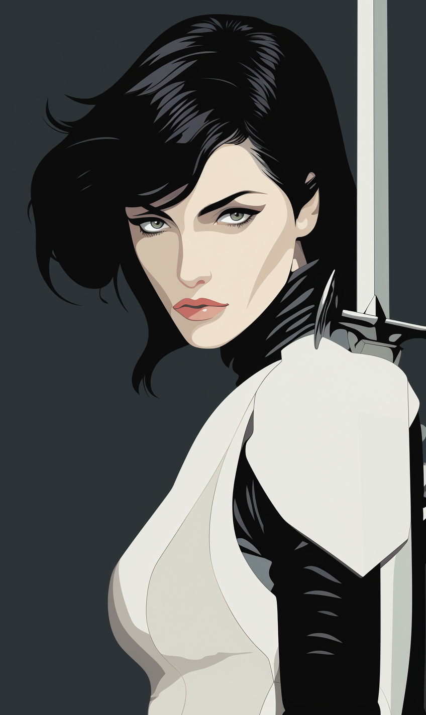 Beautiful knight in Nagel-style art