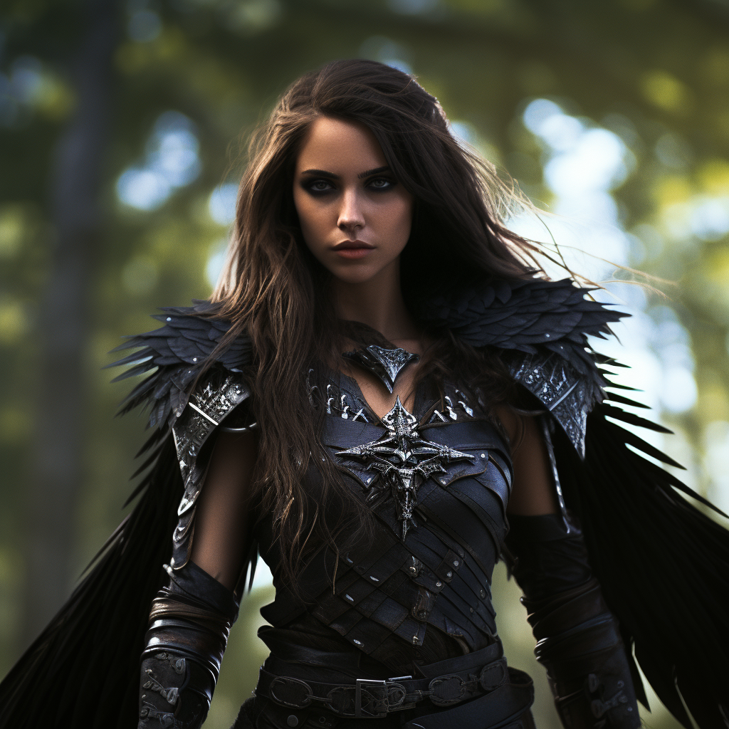 Young and Brave Female Raven Warrior