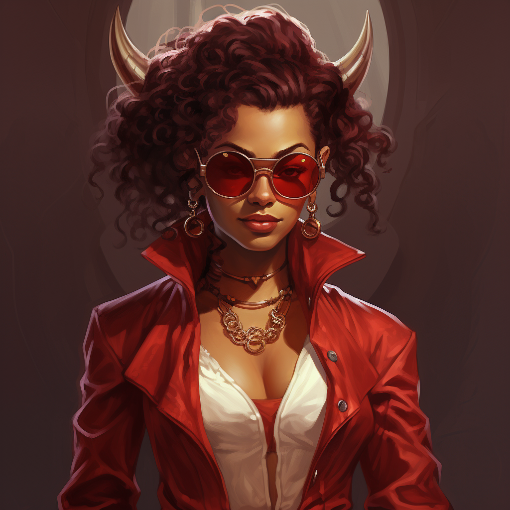 Fiery Female Tiefling Rogue Portrait