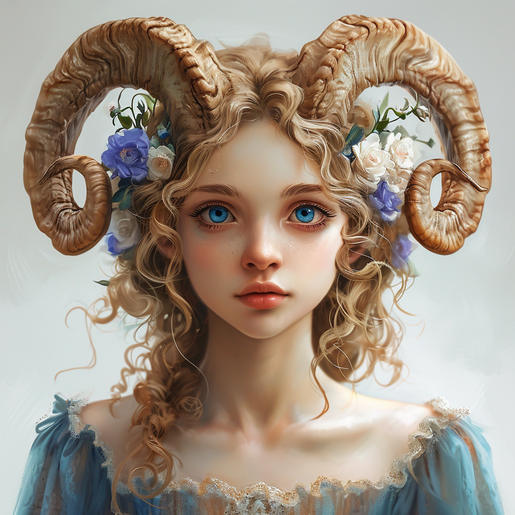 Female Sheep Satyr with Human Face