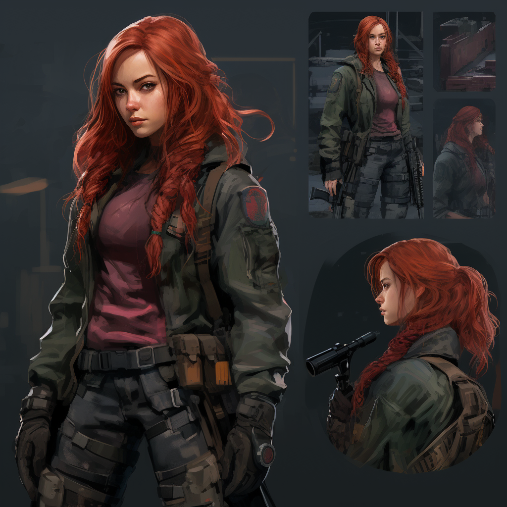 Image of a Female Sniper with Red Hair