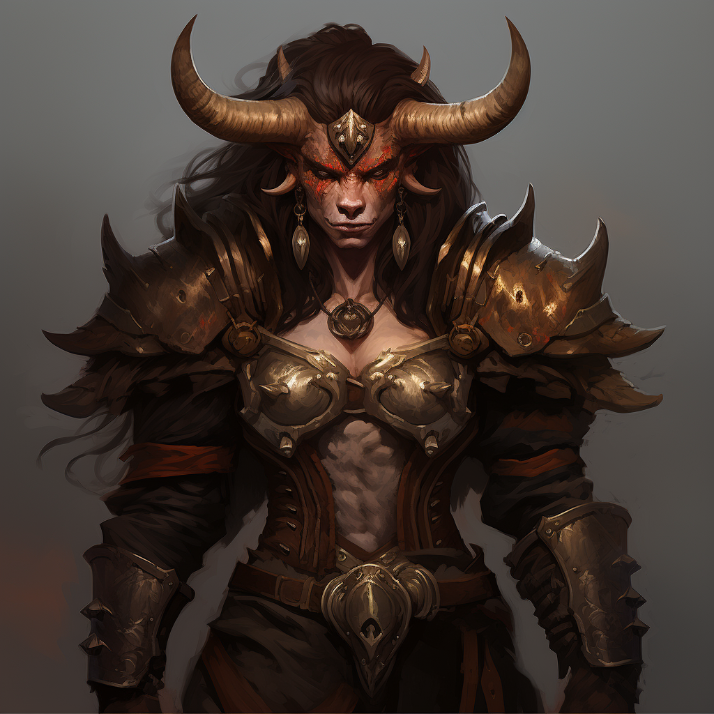 Female Tauren Minotaur wearing leather armor