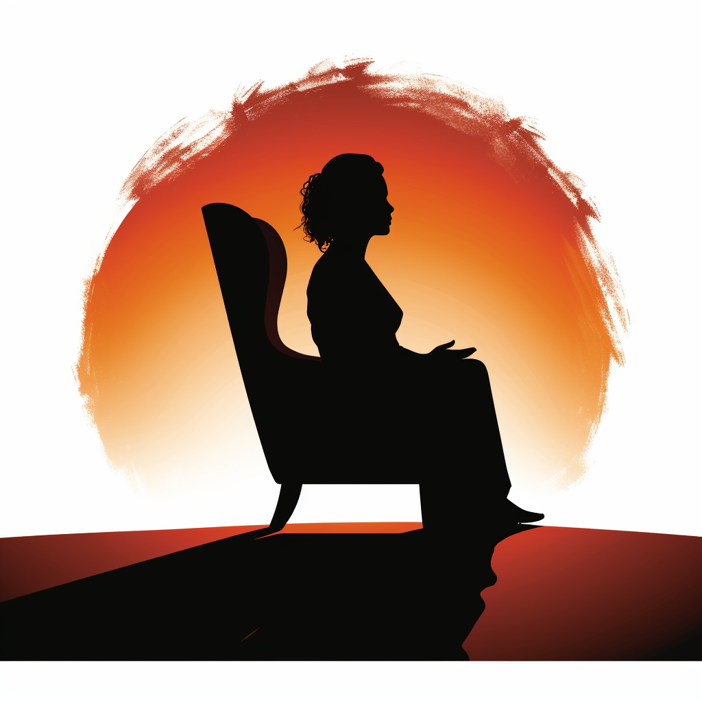 Silhouette of female therapist in chair