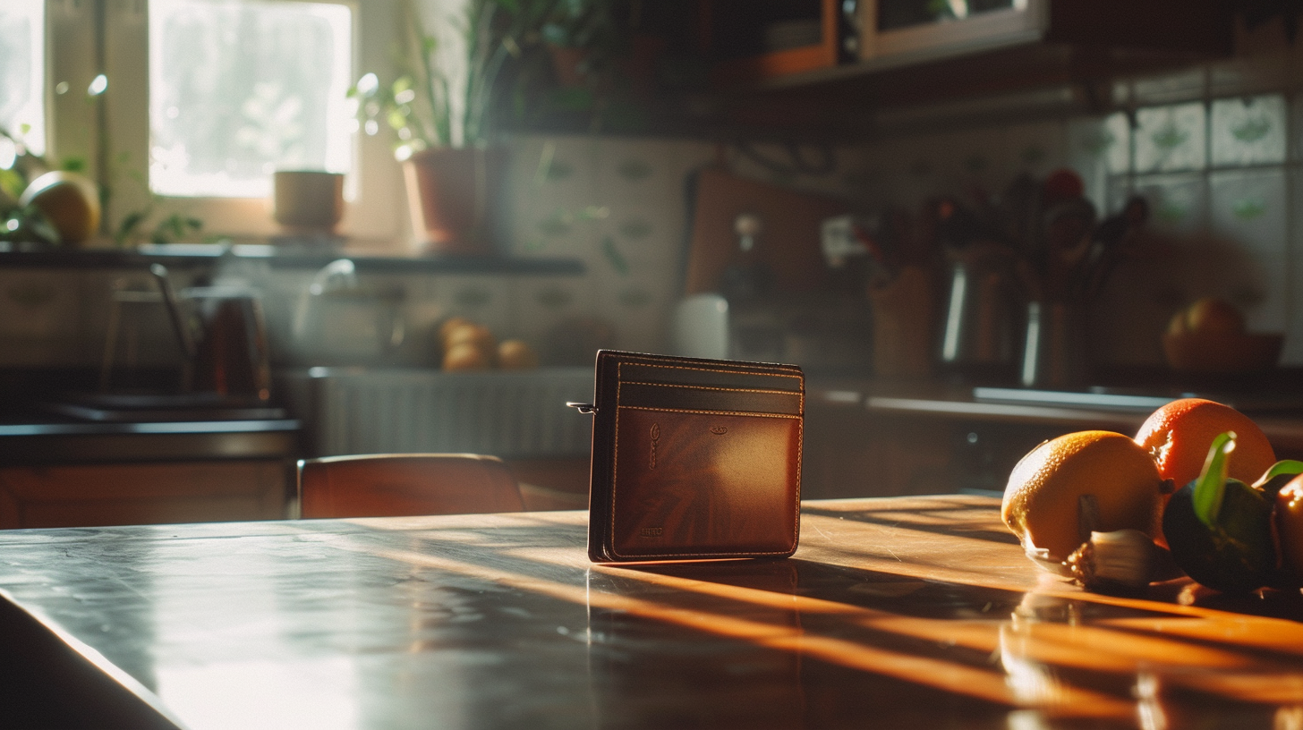 Female Wallet on Kitchen Table