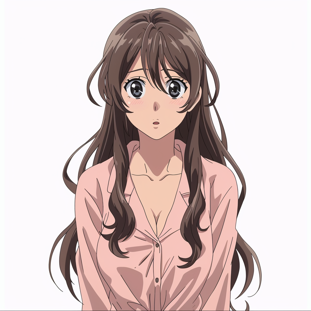 Female anime character in pajamas