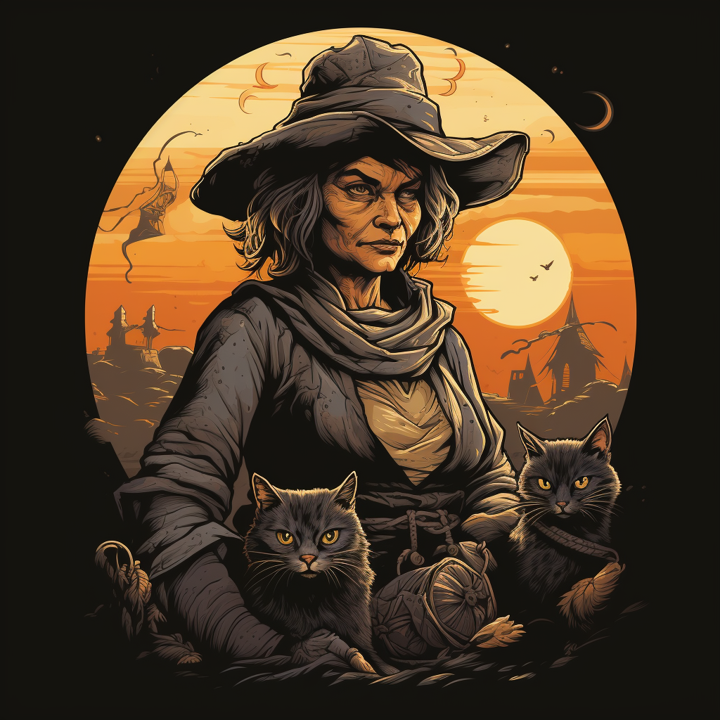 T-shirt design of a female cat herder