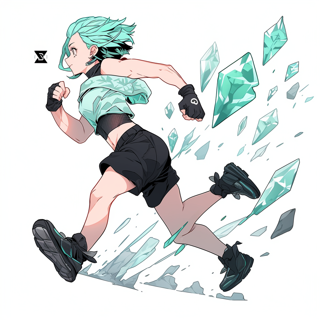 Crystal Humanoid Runner Animation Sticker