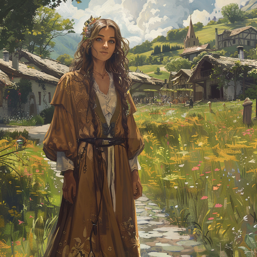 Female Elven Druid Flower Robe