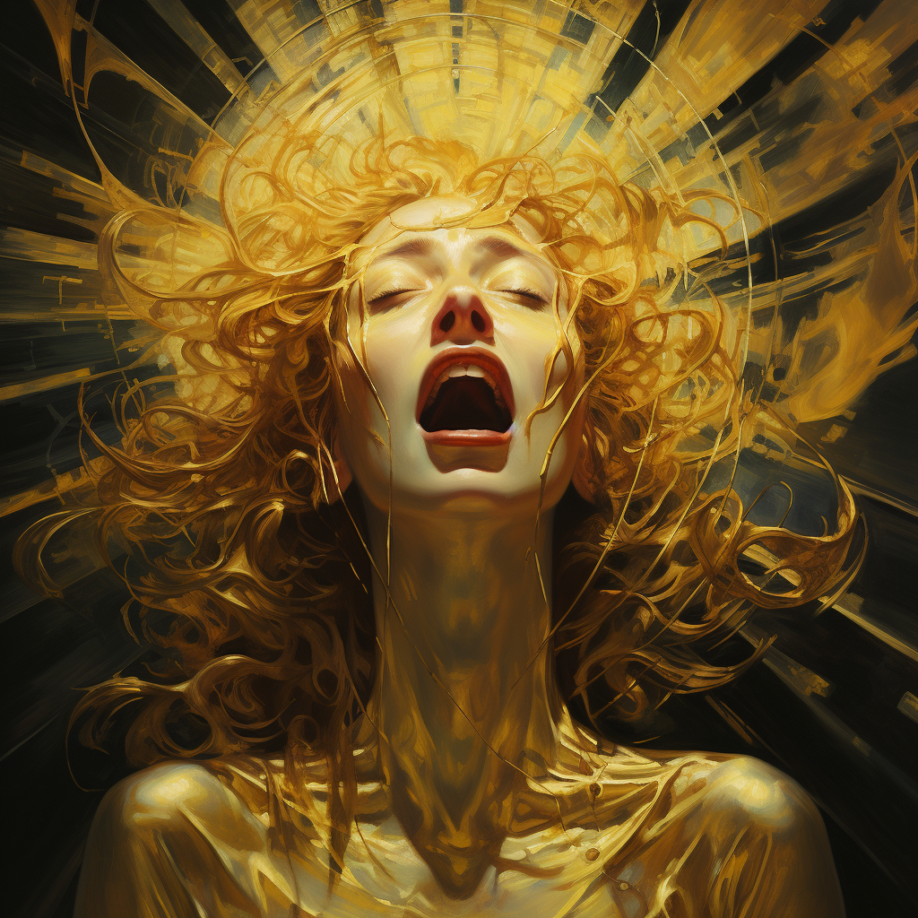 Female with Golden Scream Afterimages