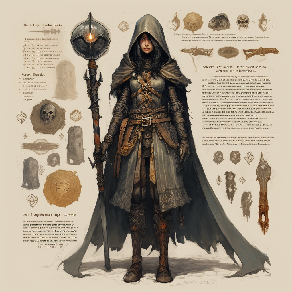 Female Grave Cleric with Axe and Shield