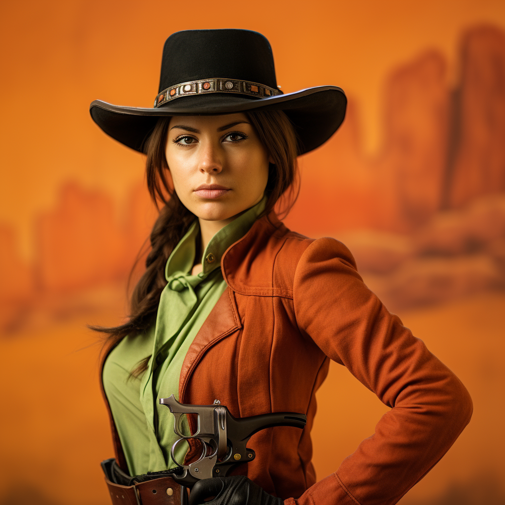 Female Gun Slinger in the Wild West