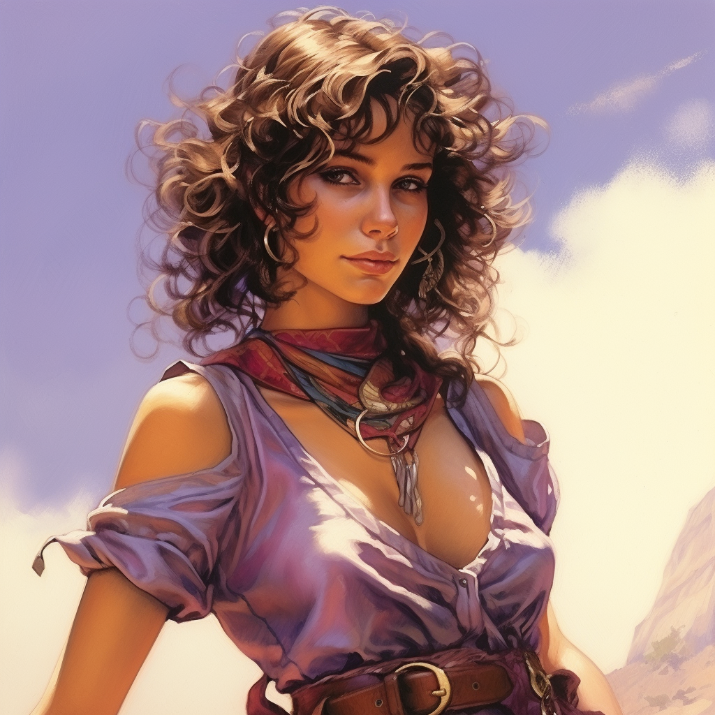 Female Hippy Halfling D&D Character Image