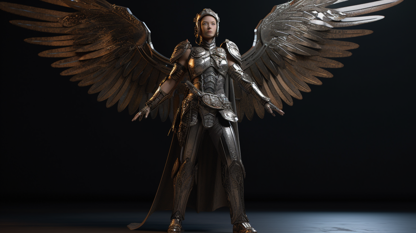 Beautiful Female Angel Warrior in Armor