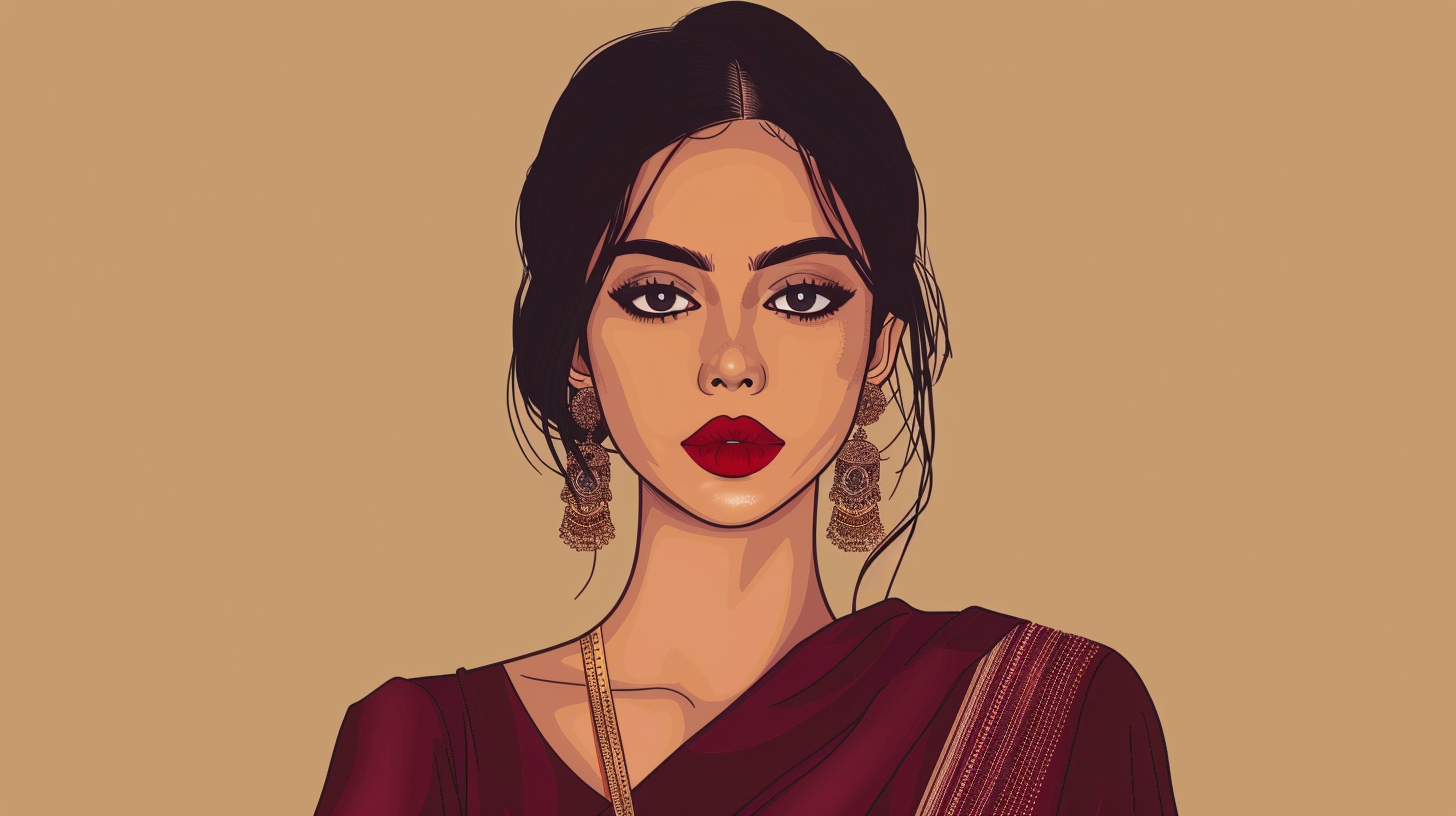 Female in Maroon Sari