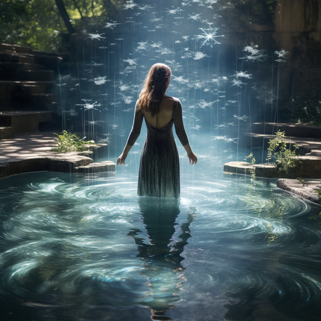 Woman in Healing Pool