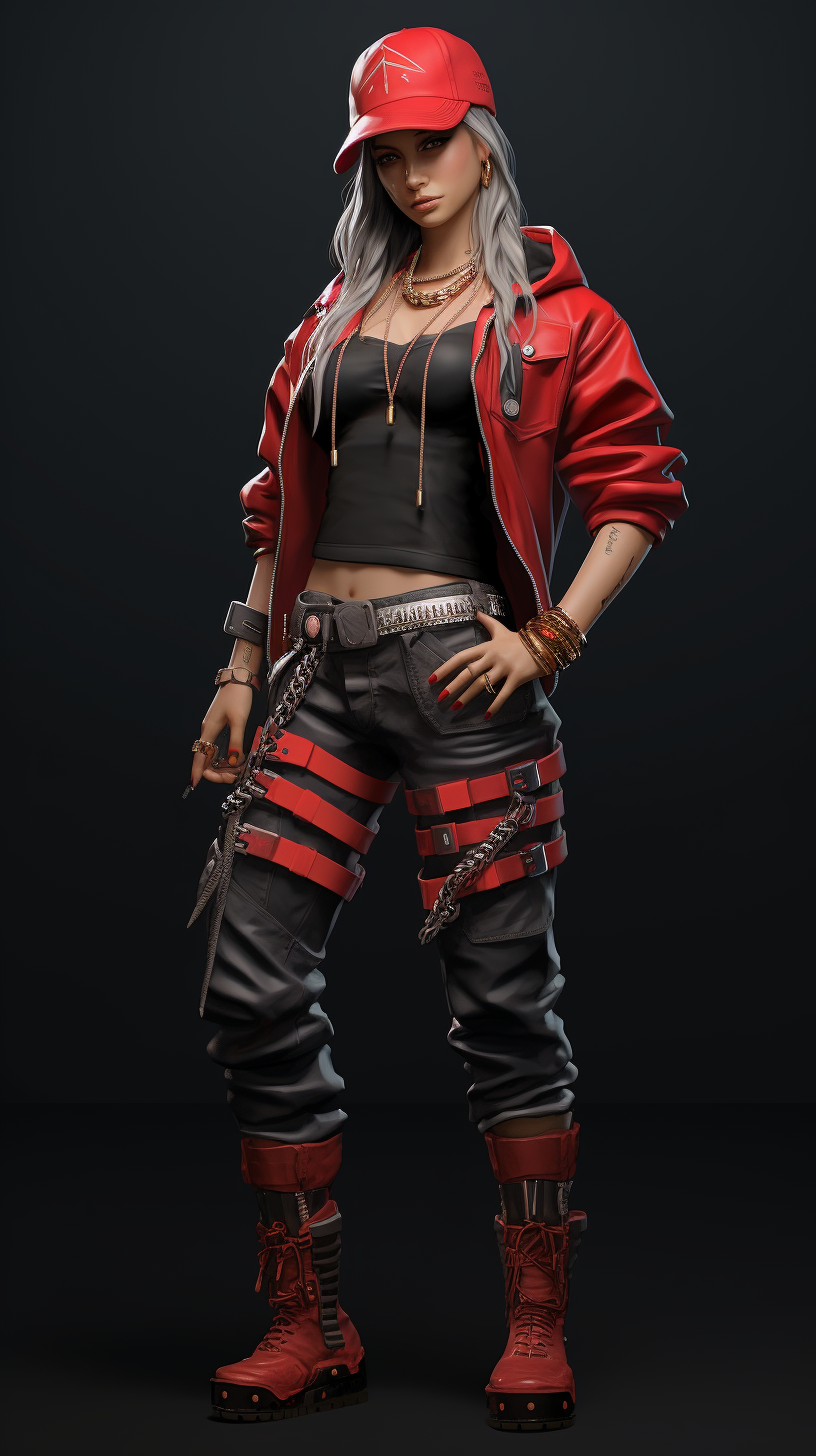 Fashionable female streetballer outfit