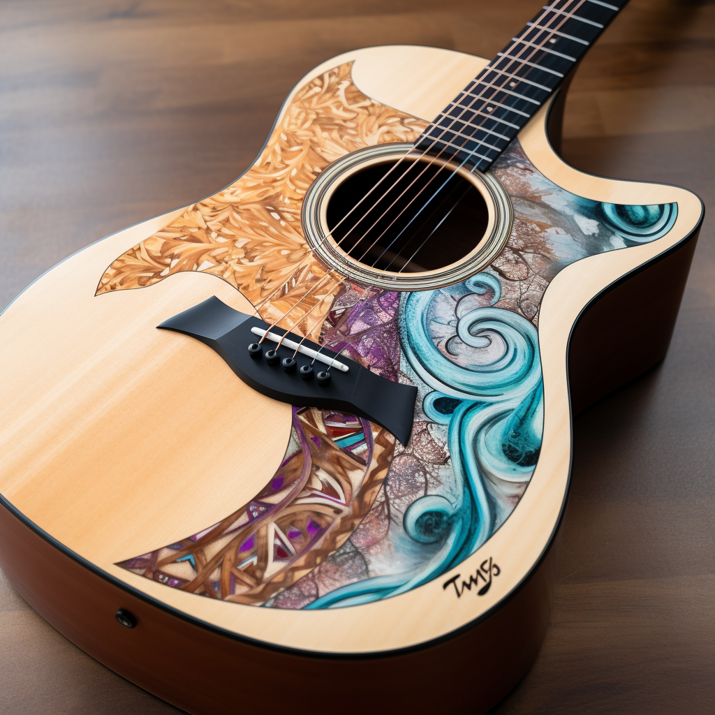 Feminine painting on Taylor guitar