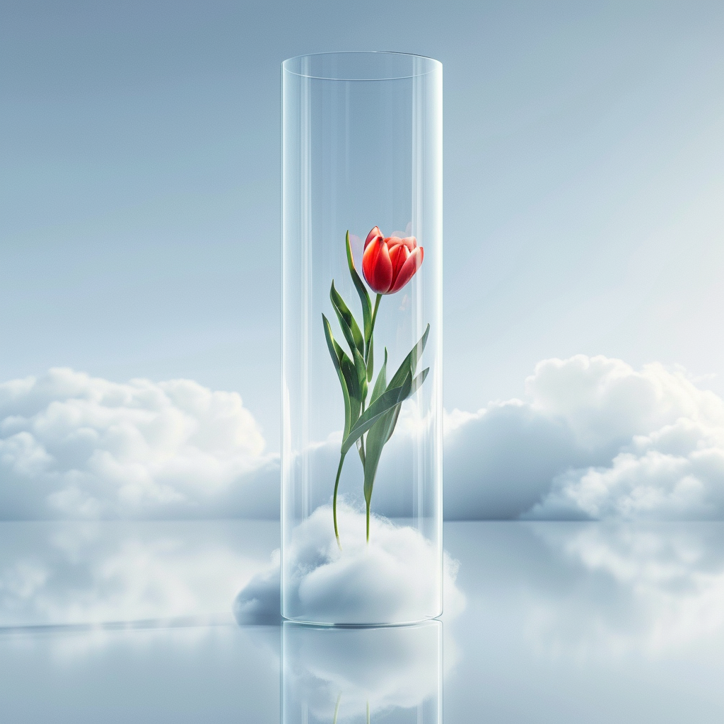 Tulips in Glass Vase