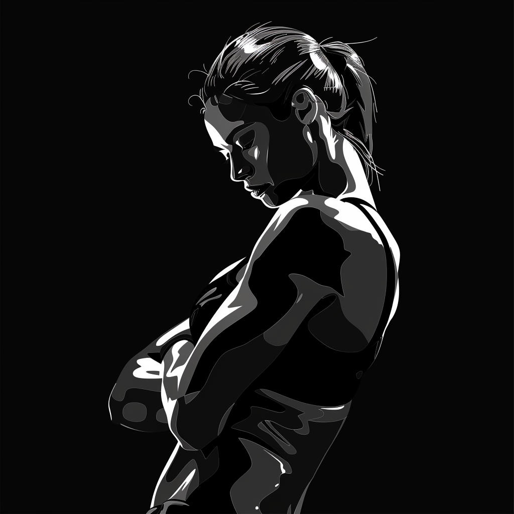 Muscle Woman Reflection Vector Image