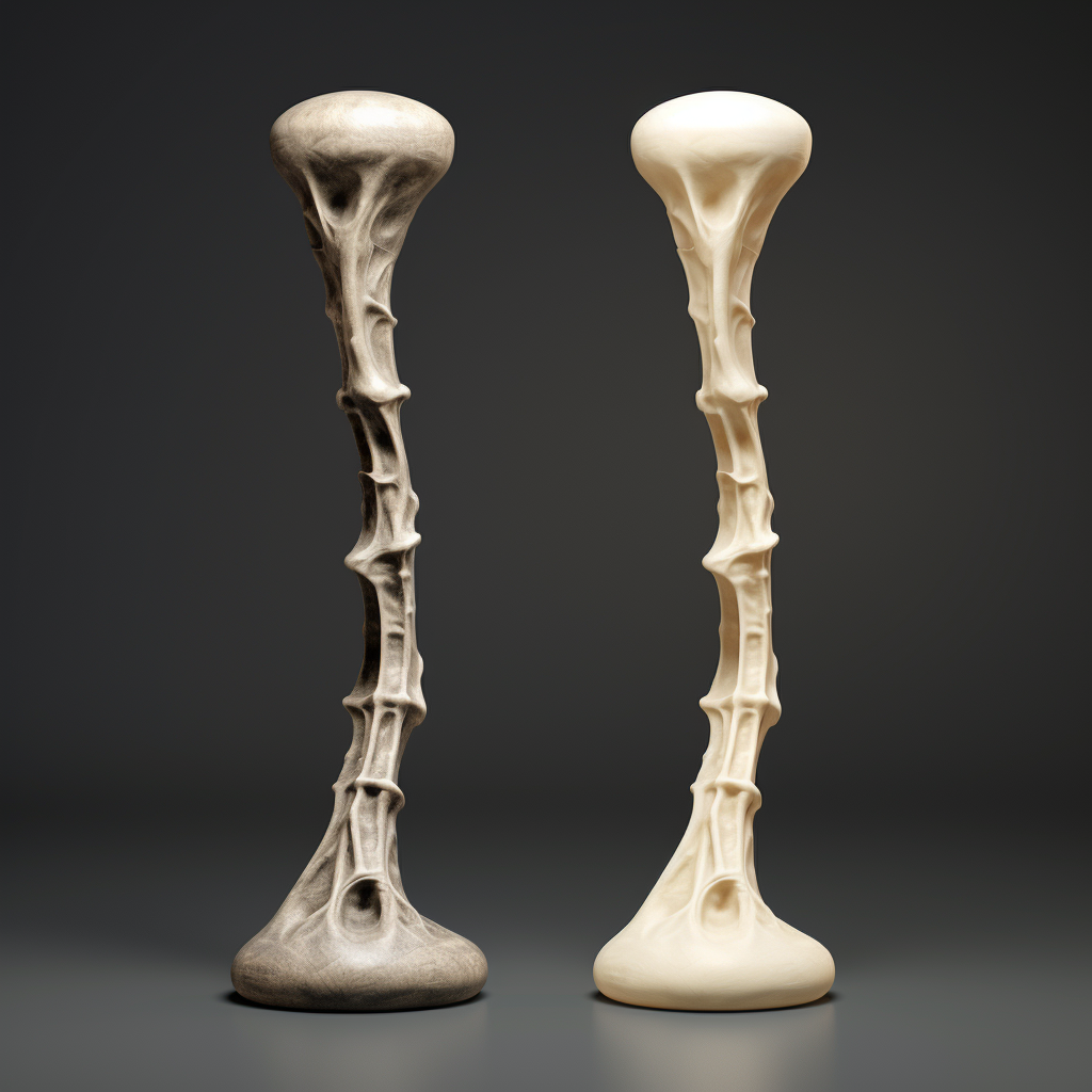 Creative design of femur bone with elastic texture