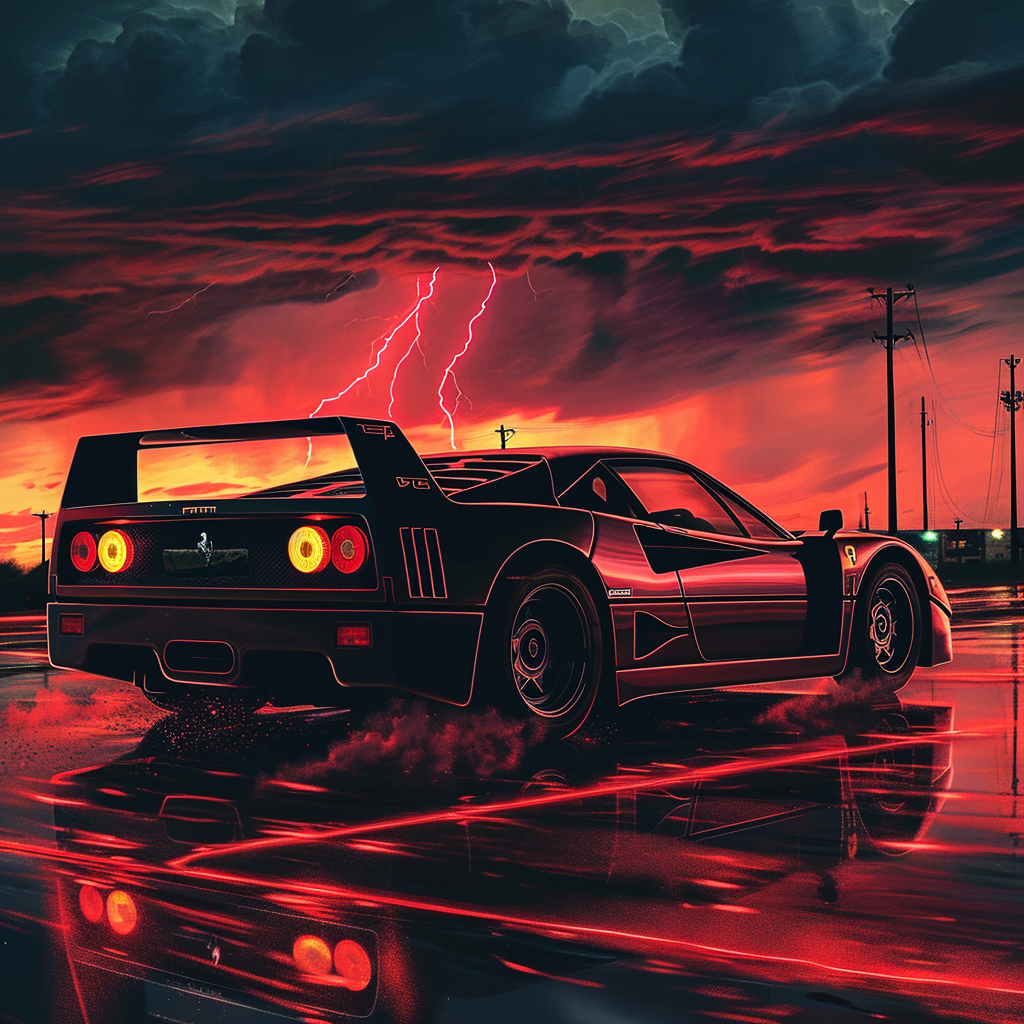 Ferrari F40 in Dark Fantasy 80s